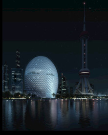 场馆夜景效果