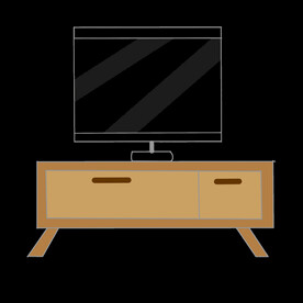 插画小元素卡通电视柜