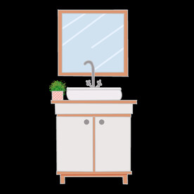 插画小元素卡通梳洗柜