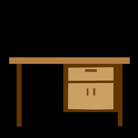 插画小元素卡通写字台