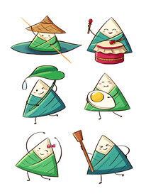 手绘卡通粽子表情包端午节1