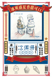 创意复古冰淇淋海报素材