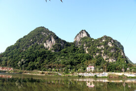 贺江春天山水风光