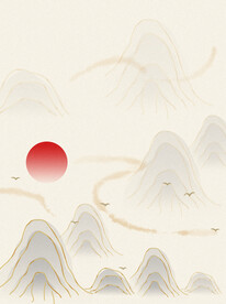 中国风烫金山水墨画复古典仙境
