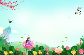 春天背景 创文创卫