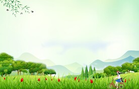 春天背景 创文创卫 
