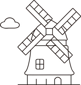 风车小屋线稿