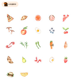 手绘美食矢量素材