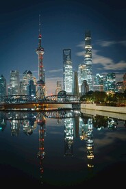 城市地标建筑夜景——上海