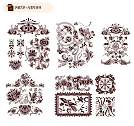 中国传统装饰花纹素材