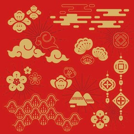 祥云 灯笼 花纹