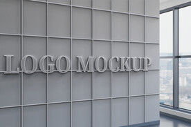 写字楼公司墙体logo样机