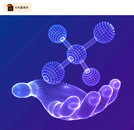 粒子科技手掌素材