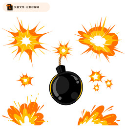 炸弹爆炸效果矢量素材