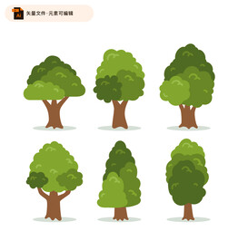 树木插画矢量素材