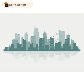 城市剪影矢量素材