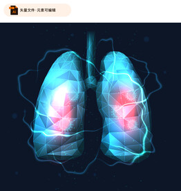 新型冠状病毒肺部矢量素材