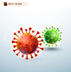 立体病毒矢量插画