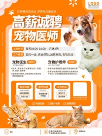 宠物医院招聘海报
