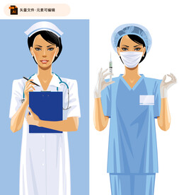 女性医护人员矢量素材