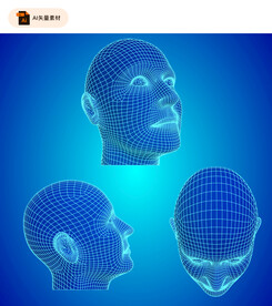3D立体人物头像矢量素材