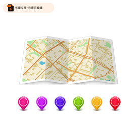 手绘导航地图矢量素材