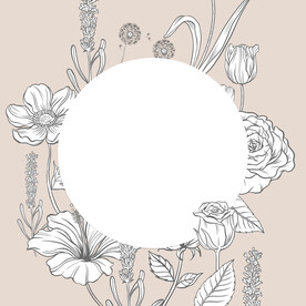 线描花朵