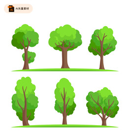 矢量树木插画素材