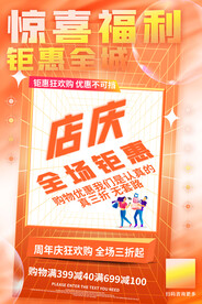 黄色周年庆海报