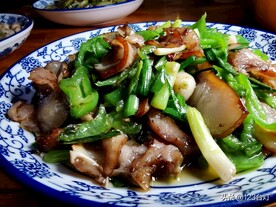 蒜苗炒猪头肉