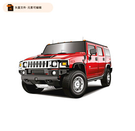 红色越野车矢量素材