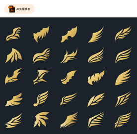 翅膀矢量图标