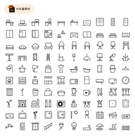 简约线性居家图标