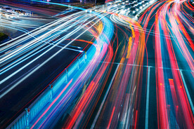 道路车灯光