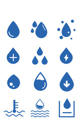 Ai矢量蓝色水滴元素
