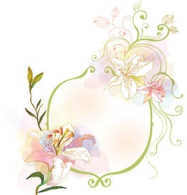 花朵条纹元素文本框