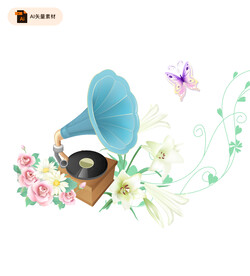 精美留声机插画