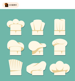 卡通手绘厨师帽