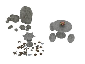 石头石桌3d模型