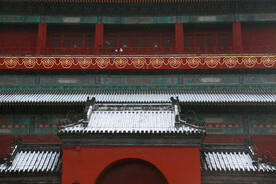 户外复古红色城墙建筑