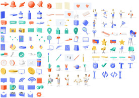 卡通人物图标集PNG格式