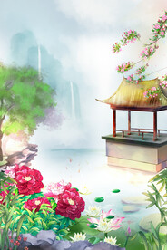 中国风古风手绘插画海报