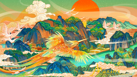 传统中国风插画背景海报