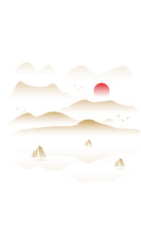矢量国风创意水墨组合