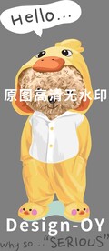 矢量潮牌泰迪熊插画手绘印花