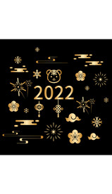 烫金2022虎年矢量元素