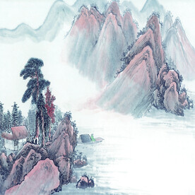 大幅国画山水巨幅背景画