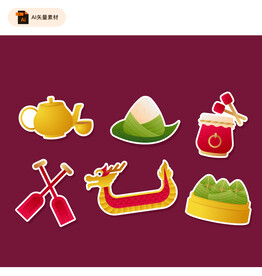 端午节图标矢量图