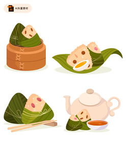 美味粽子插画