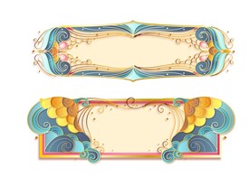 国风金线标题框